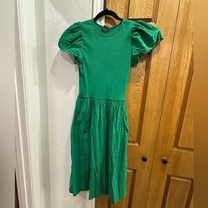 Zara Green Puff Sleeve Dress. Size M. EUC.